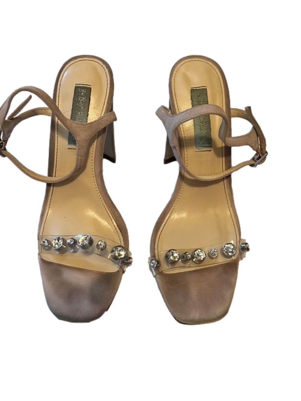 Betsey Johnson Rhinestone Strappy High Heel Shoes Size 8